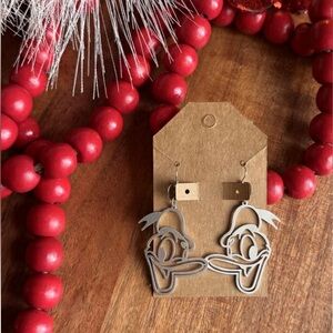 Disney Silver Donald Duck Earrings